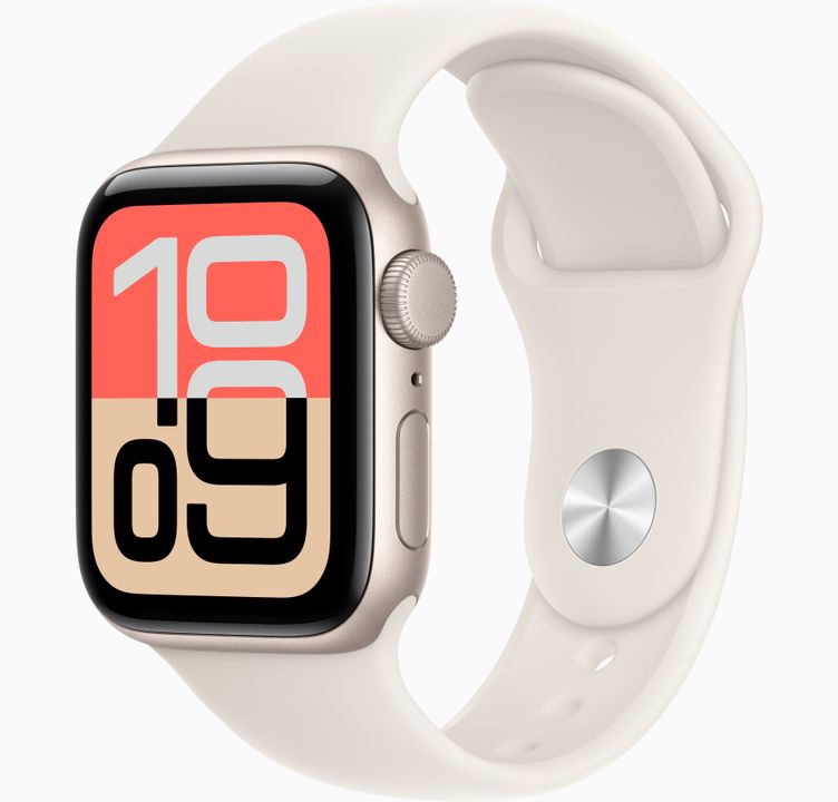 APPLE WATCH SE 3 GPS (2025) 40MM STARLIGHT ALUMINIUM CASE WITH STARLIGHT SPORT BAND S/M MEH34 thumbnail 2