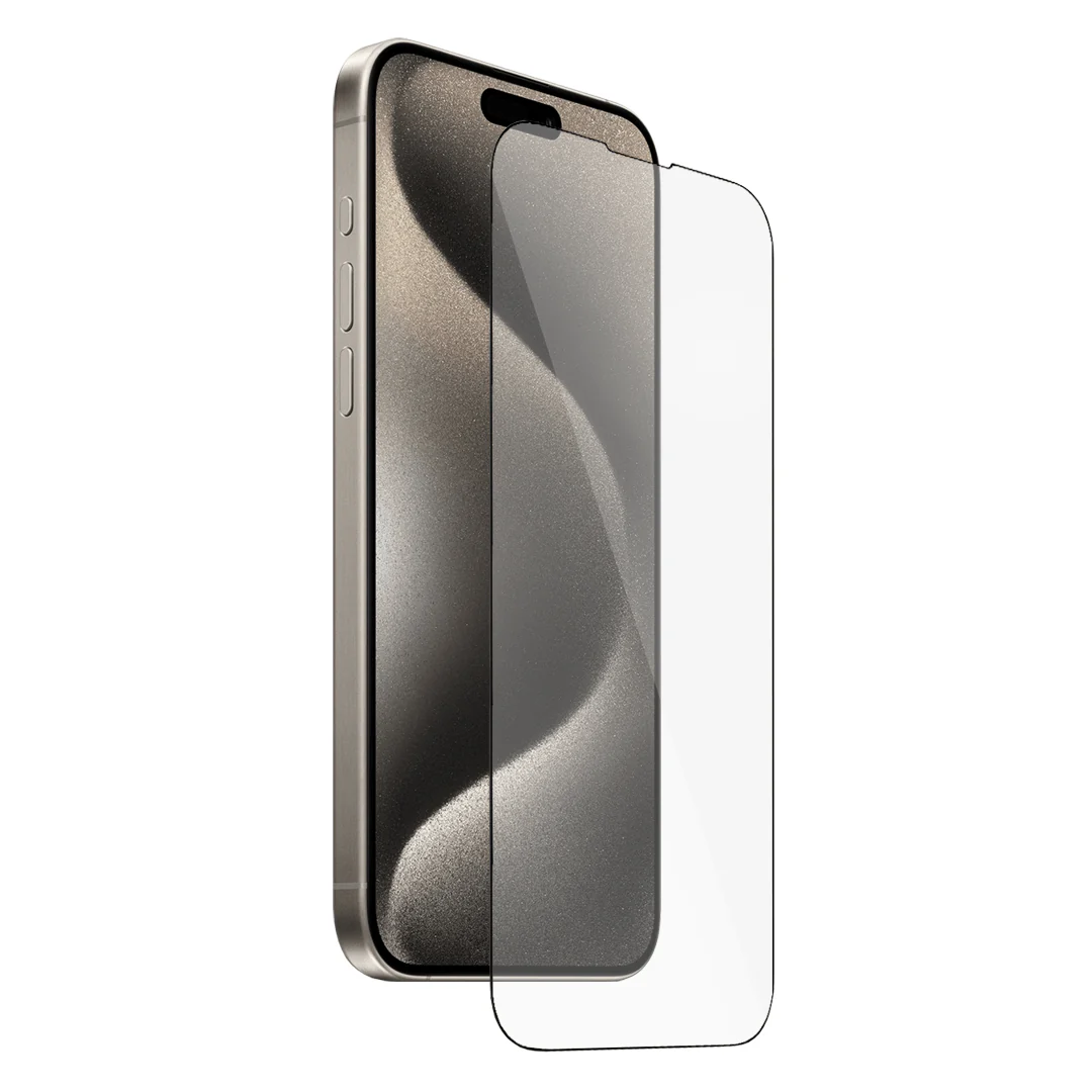 MOCOLL IPHONE 15 PRO 2.5D GLASS SCREEN PROTECTOR MATT BLACK thumbnail 2