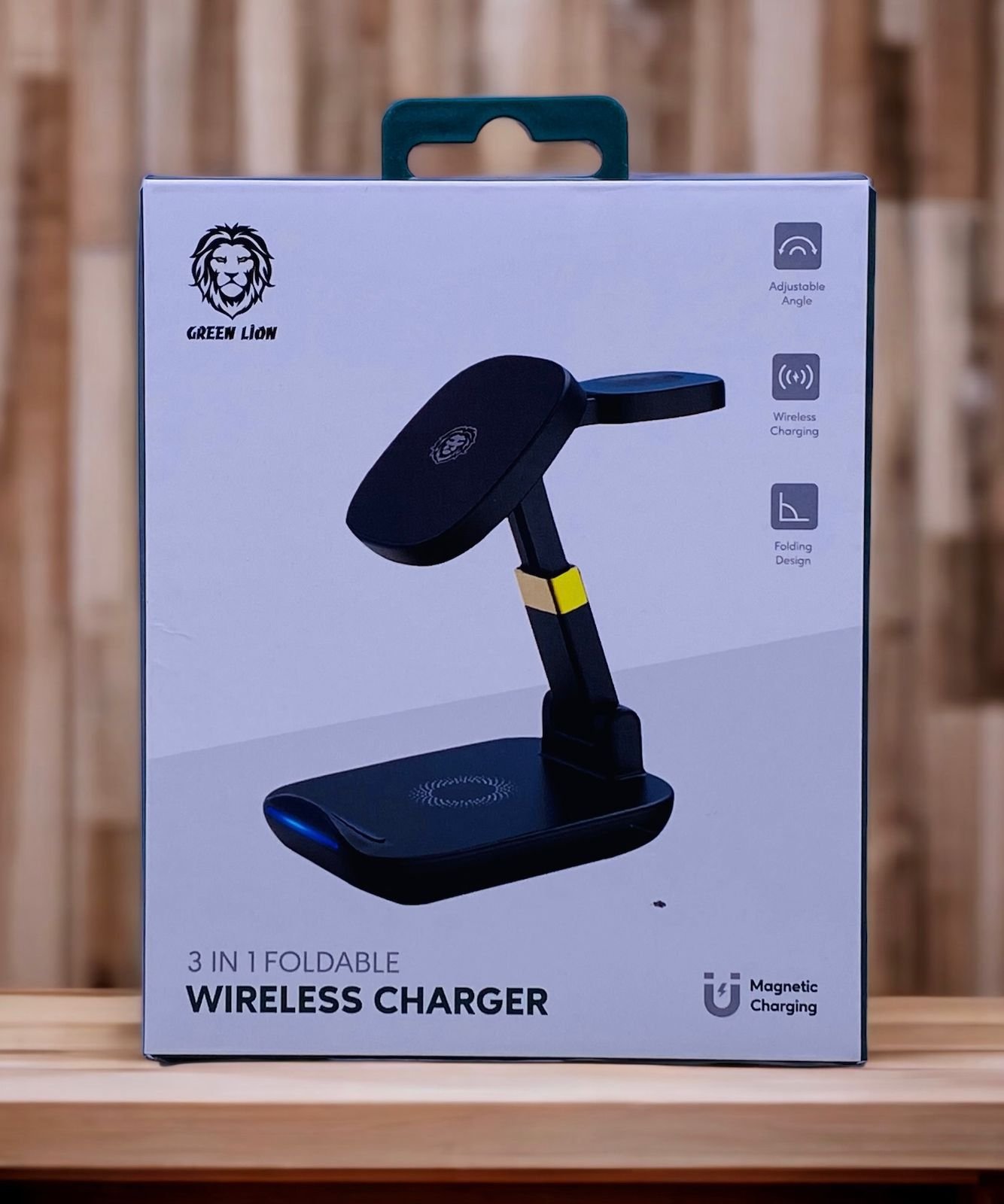 GREEN 3 IN 1 FOLDABLE WIRELESS CHARGER BLACK GN3IN1FLWCBK thumbnail 2