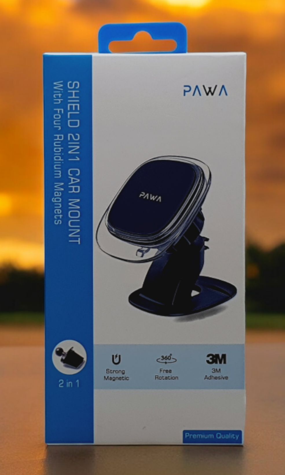 PAWA SHIELD 2 IN 1 CAR MOUNT WITH FOUR RUBIDIUM MAGNET BLACK thumbnail 2
