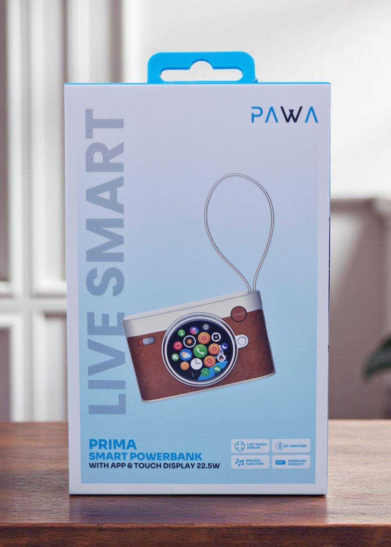 PAWA PRIME 3 IN 1 10000MAH SMART POWERBANK WITH APP AND TOUCH DISPLAY 22.5W BROWN PW-PBZE3110-BW thumbnail 2