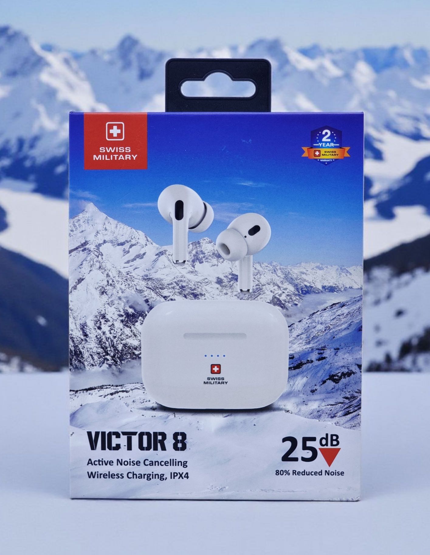 SWISS MILITARY VICTOR 8 ACTIVE NOISE CANCELLING WIRELESS CHARGING IPX4 WHITE SM-VICTOR8-ANC-WL-WHI thumbnail 2