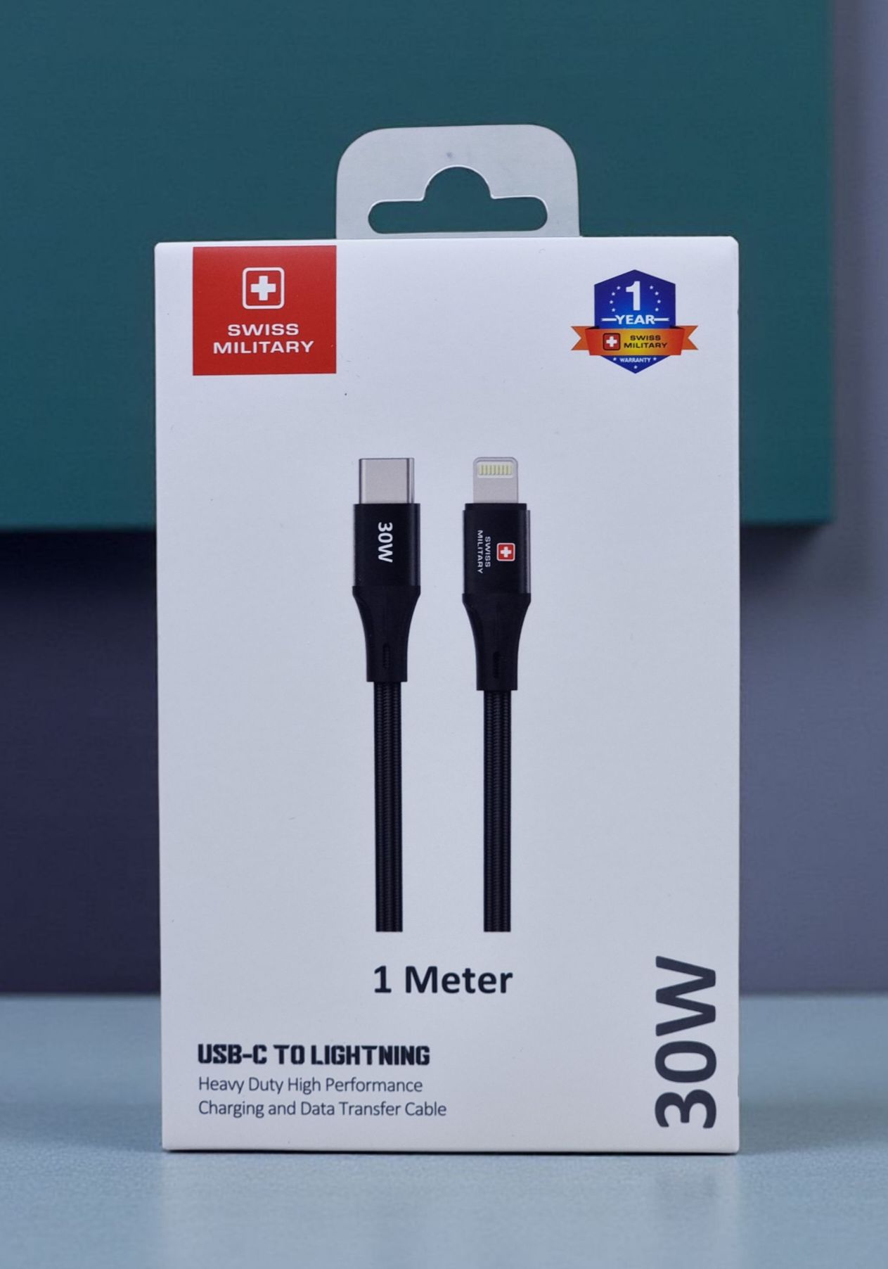 SWISS MILITARY USB-C TO LIGHTNING 30W CABLE 1M BLACK SM-CB-CL30W-1M-BLK thumbnail 2