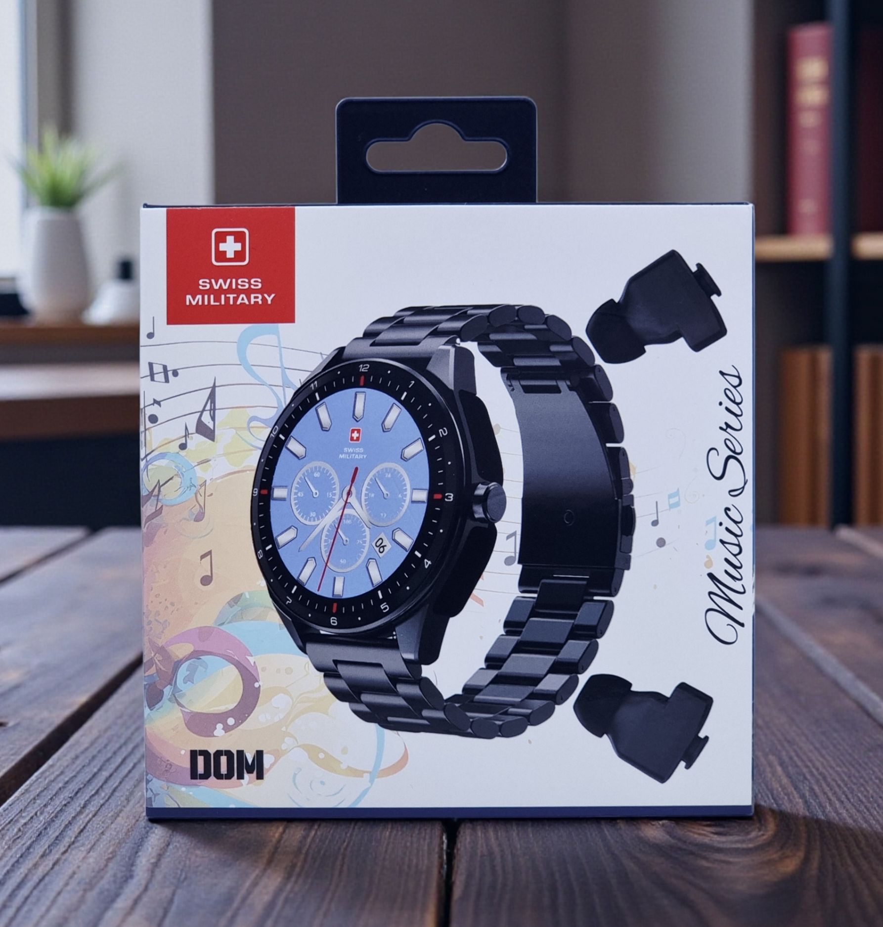 SWISS MILITARY DOM MUSIC SERIES METAL STRAP WATCH BLACK SM-WCH-DOM-MUS1-GUNMF-BLKMS thumbnail 2