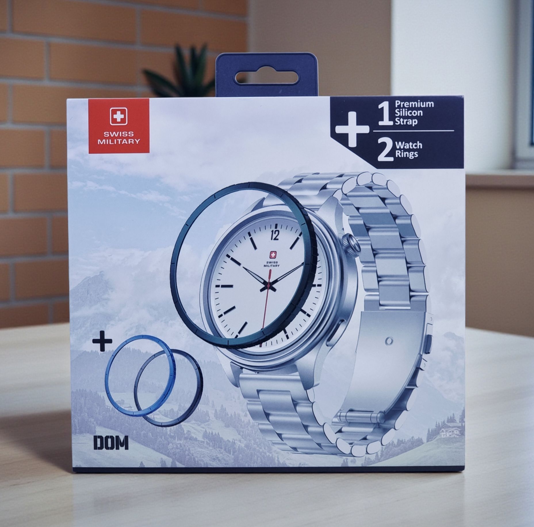 SWISS MILITARY DOM 8 WATCH WITH 1 PREMIUM SILICON STRAP 2 WATCH RING GREEN SM-WCH-DOM8-SILF-GRN-RING-STLS thumbnail 2