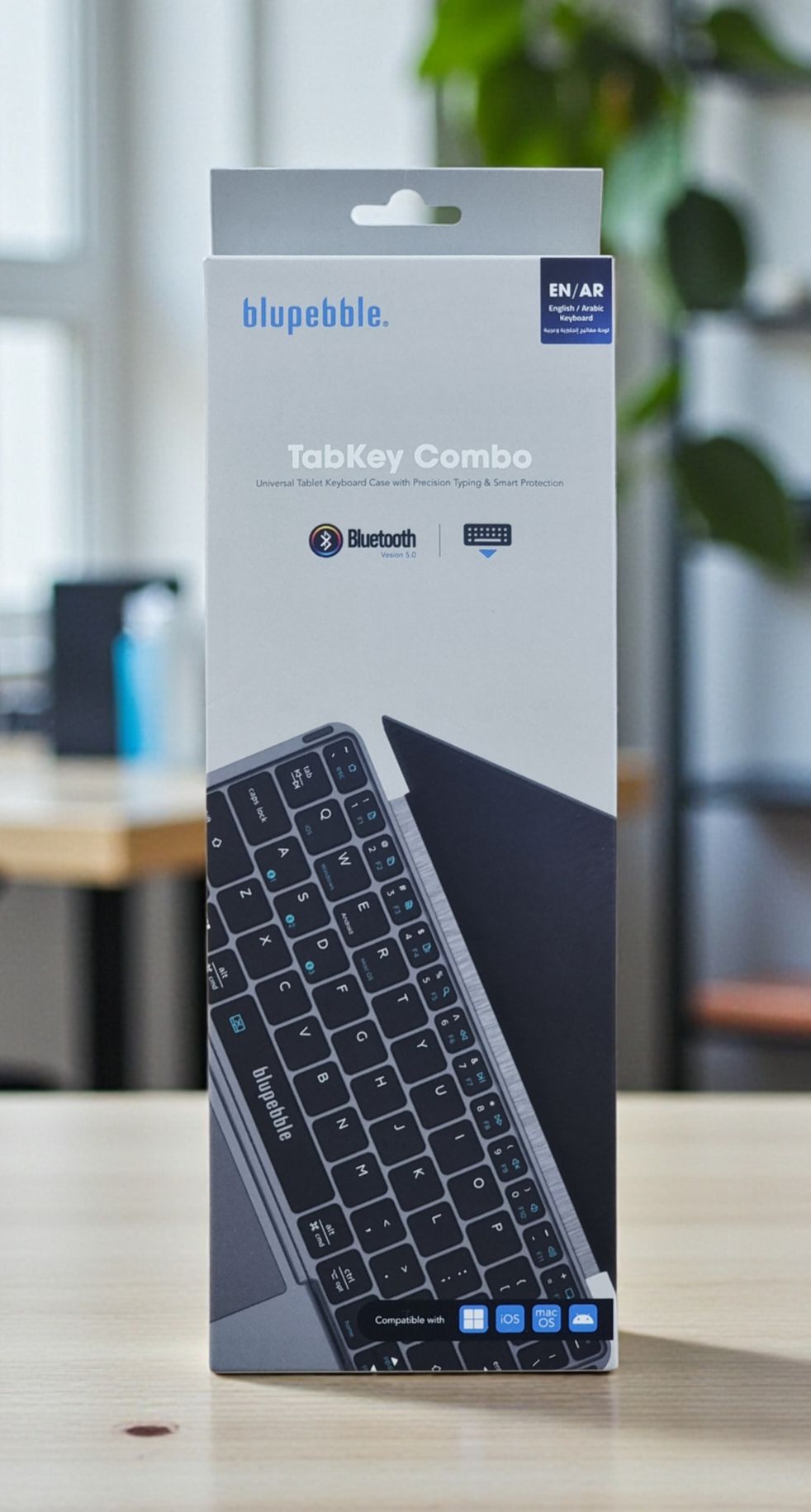 BLUPEBBLE TABKEY COMBO KEYBOARD ENG/ARB GREY BP-TABKEYCOMBOAR-GY thumbnail 2