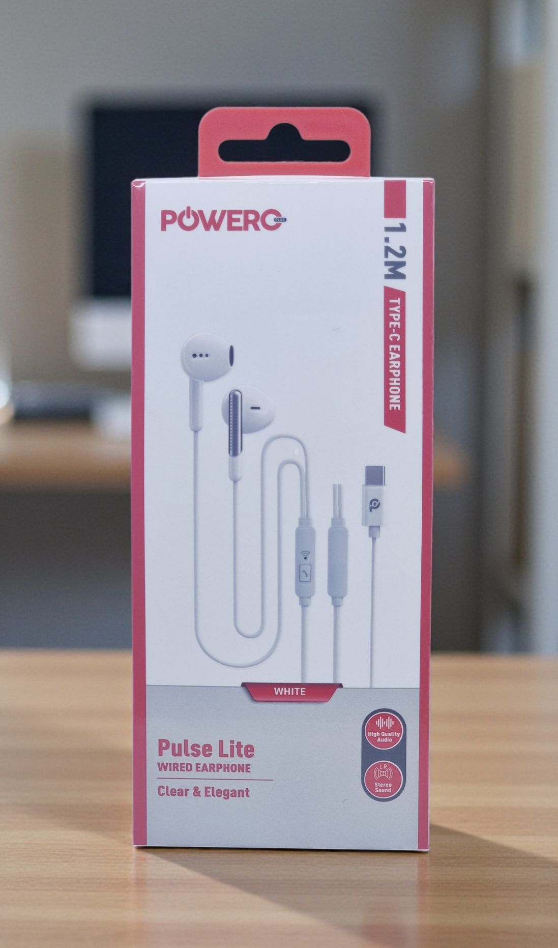 POWERO PLUS PULSE LITE WIRED EARPHONE 1.2M TYPE C  WHITE PR-PLSTEPTC thumbnail 2
