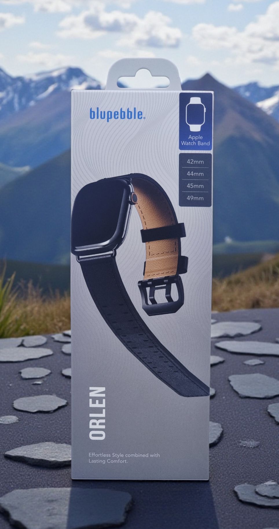 BLUPEBBLE APPLE WATCH STRAP ULTRA AND SERIES 11 ORLEN SERIES 49/45/44/42MM BLACK BP-ORLEN-BK thumbnail 2
