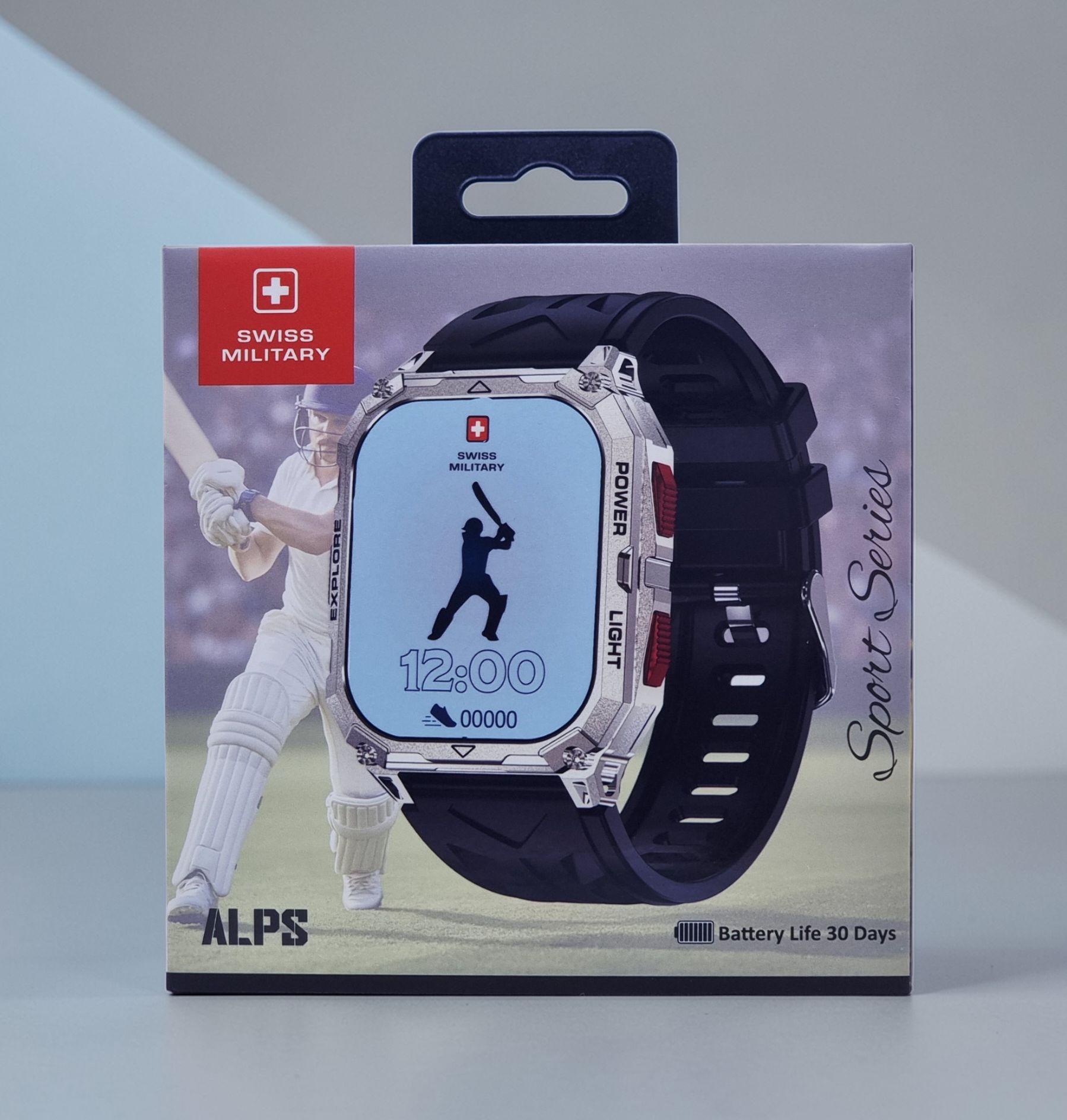 SWISS MILITARY ALPS SPORT SERIES SMART WATCH SILVER SM-WCH-ALPS-SPORT-RB-SILF-BLKS thumbnail 2