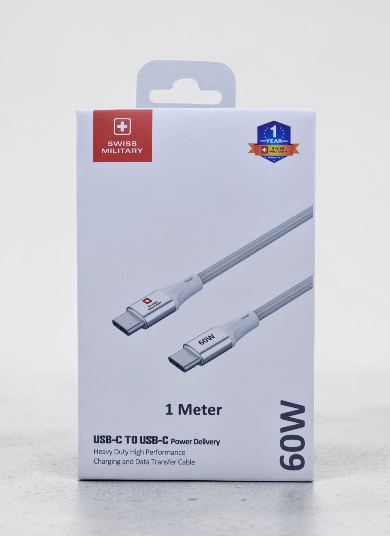 SWISS MILITARY USB C TO USB C POWER DELIVERY 60W 1M WHITE SM-CB-CC60W-1M-WHI thumbnail 2