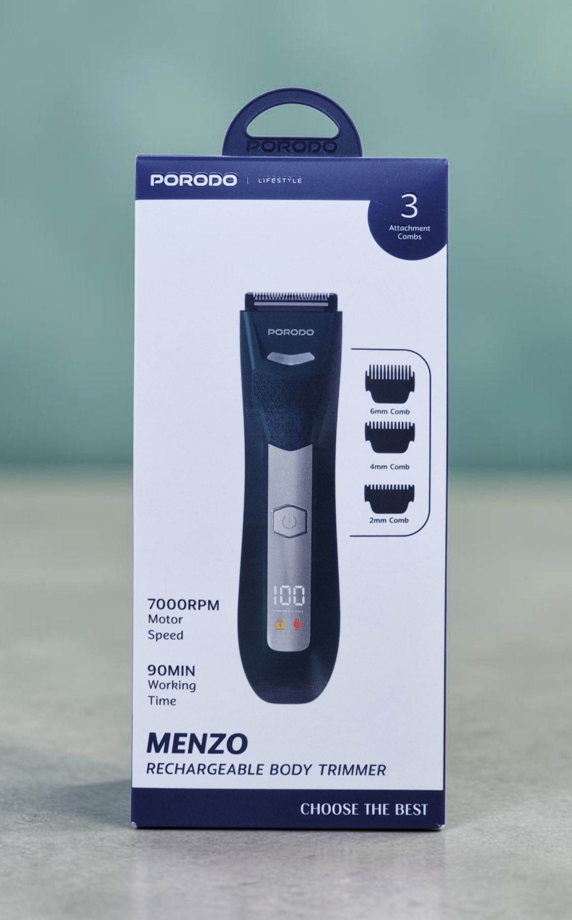 PORODO LIFESTYLE MENZO RECHARGEABLE BODY TRIMMER GREEN PDLFSTWE826GN thumbnail 2