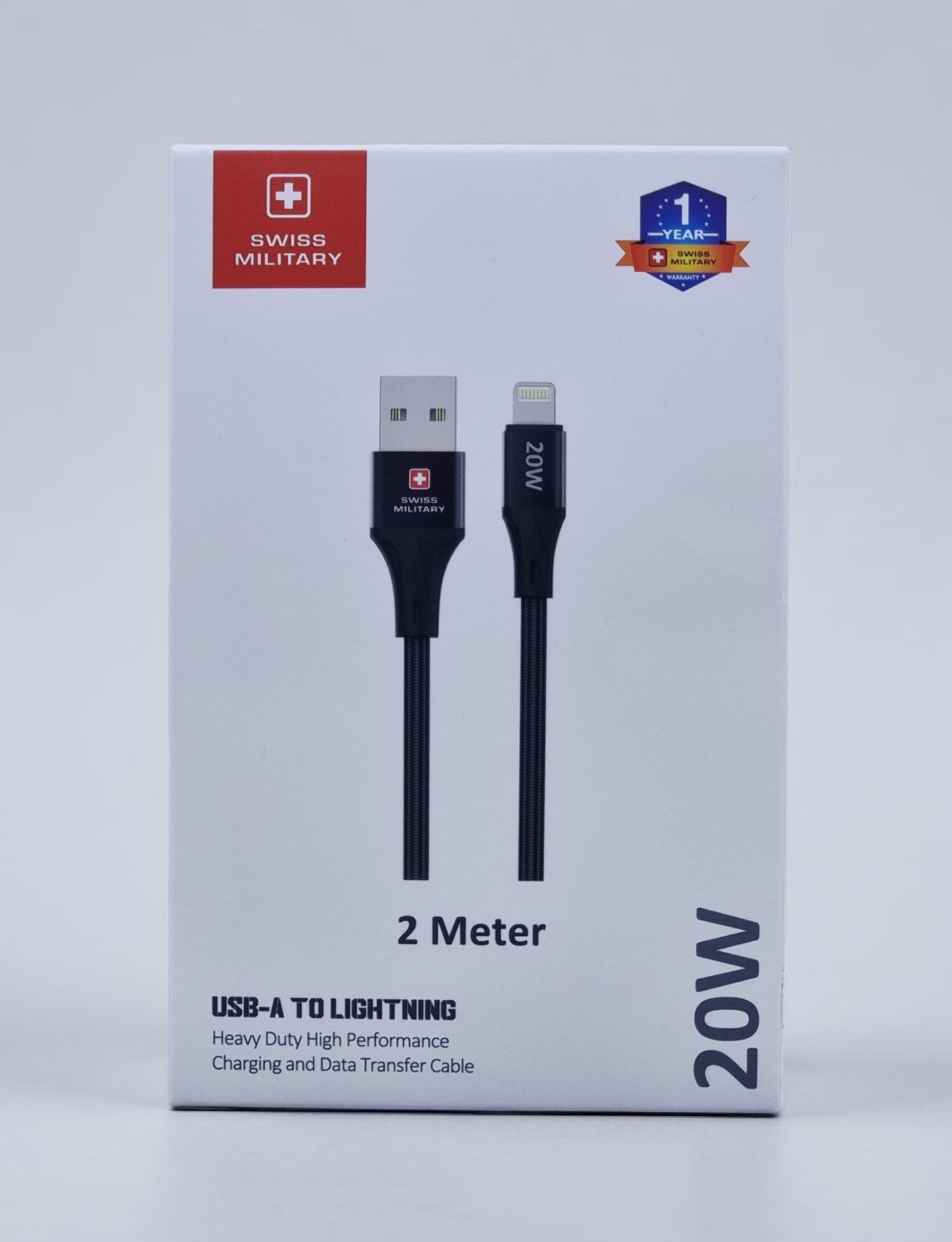 SWISS MILITARY USB A TO LIGHTNING 20W 2M BLACK SM-CB-AL-20W-2M-BLK thumbnail 2