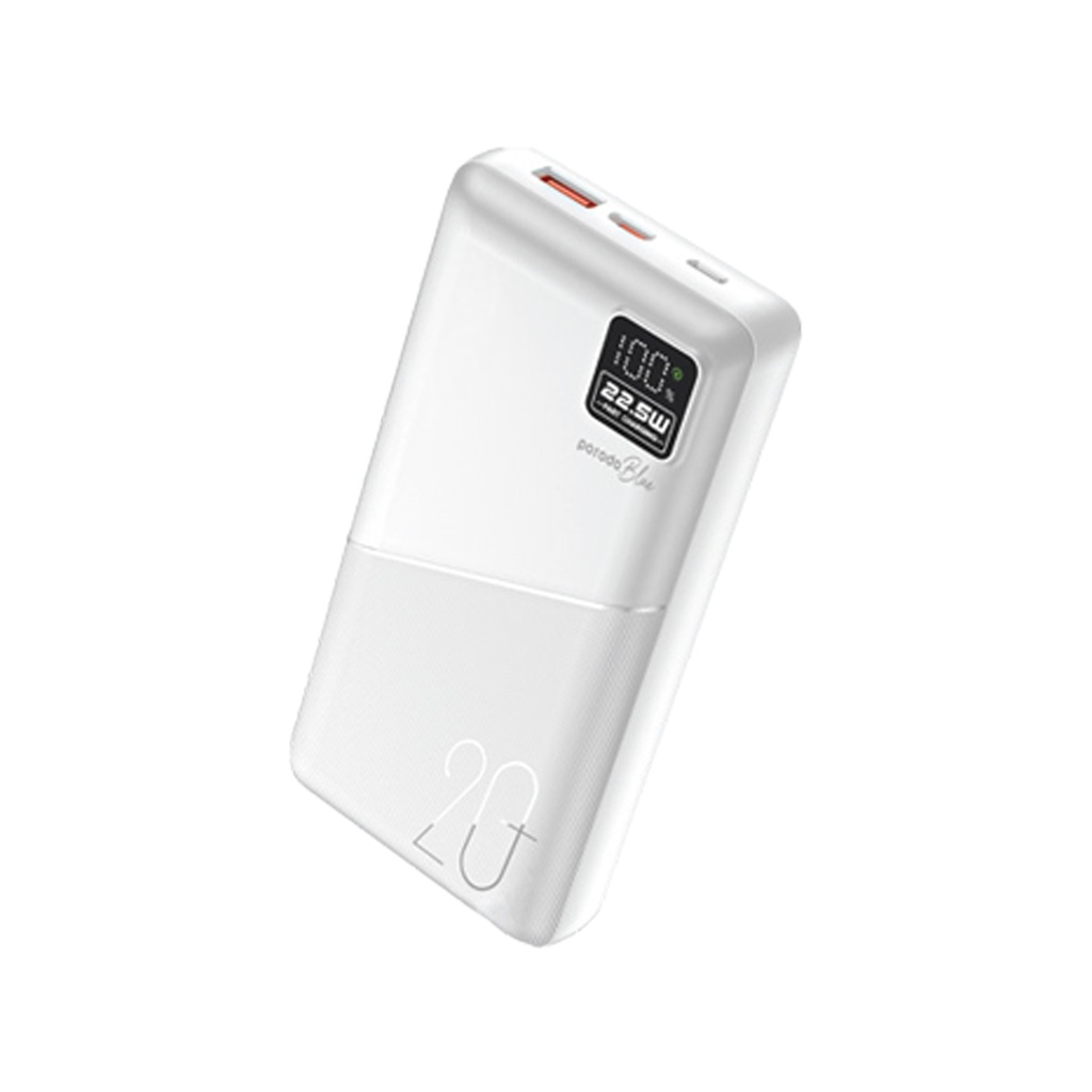 PORODO BLUE 20000MAH QUICK CHARGE POWERBANK USB A AND USB C OUTPUT PD20W WHITE PB-PBFCH054-WH thumbnail 2