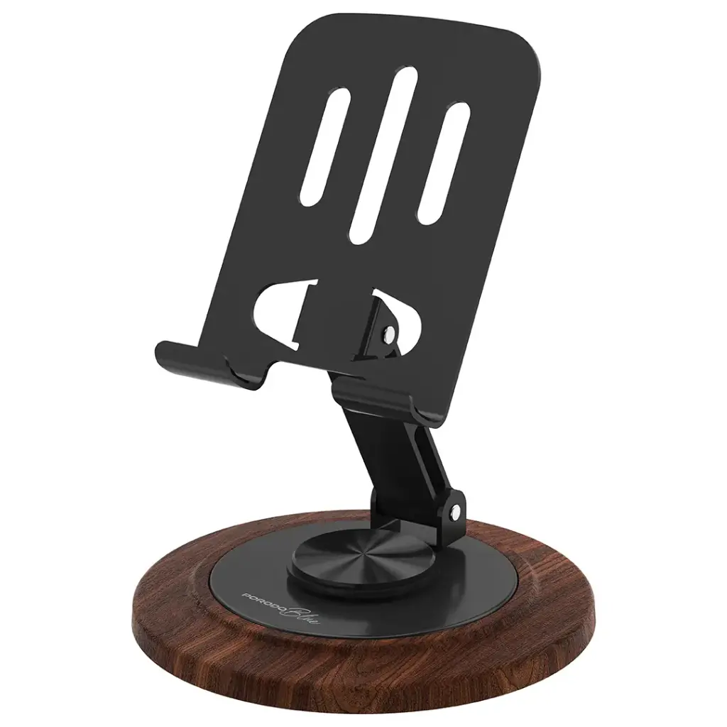 PORODO BLUE DESKTOP PHONE HOLDER 360 ROTATING BASE BLACK PBW15BK thumbnail 2