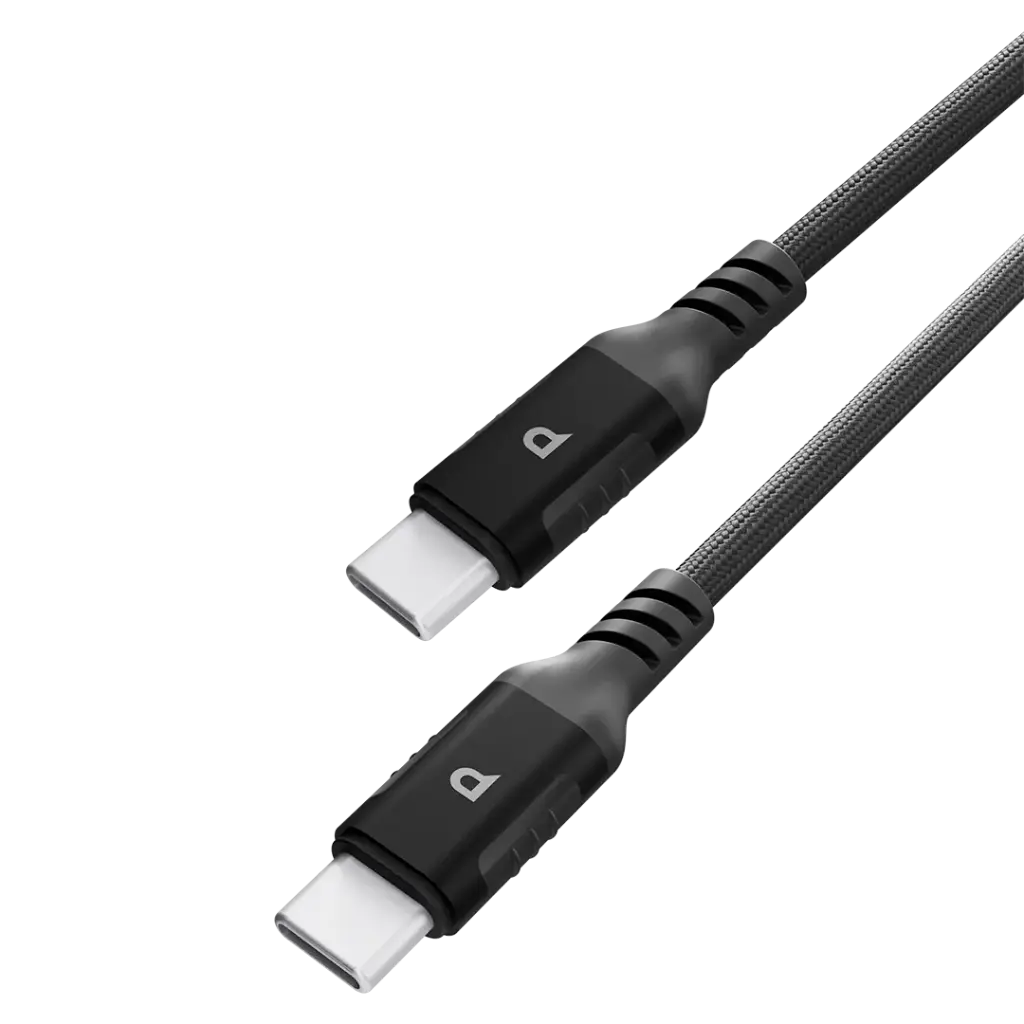 POWEROLOGY POWER SYNC WEAVE USB TO USB C CABLE 1.2M BLACK PCAB020BK thumbnail 2