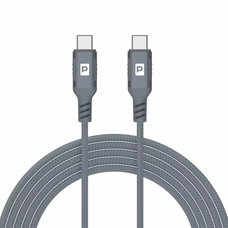 POWEROLOGY POWER SYNC WEAVE USB TO USB C CABLE 1.2M GRAY PCAB020GY thumbnail 2