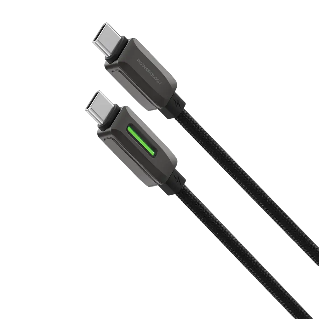 POWEROLOGY 60W BRAIDED USB C TO USB C CABLE BLACK PCABXGH123BK thumbnail 2