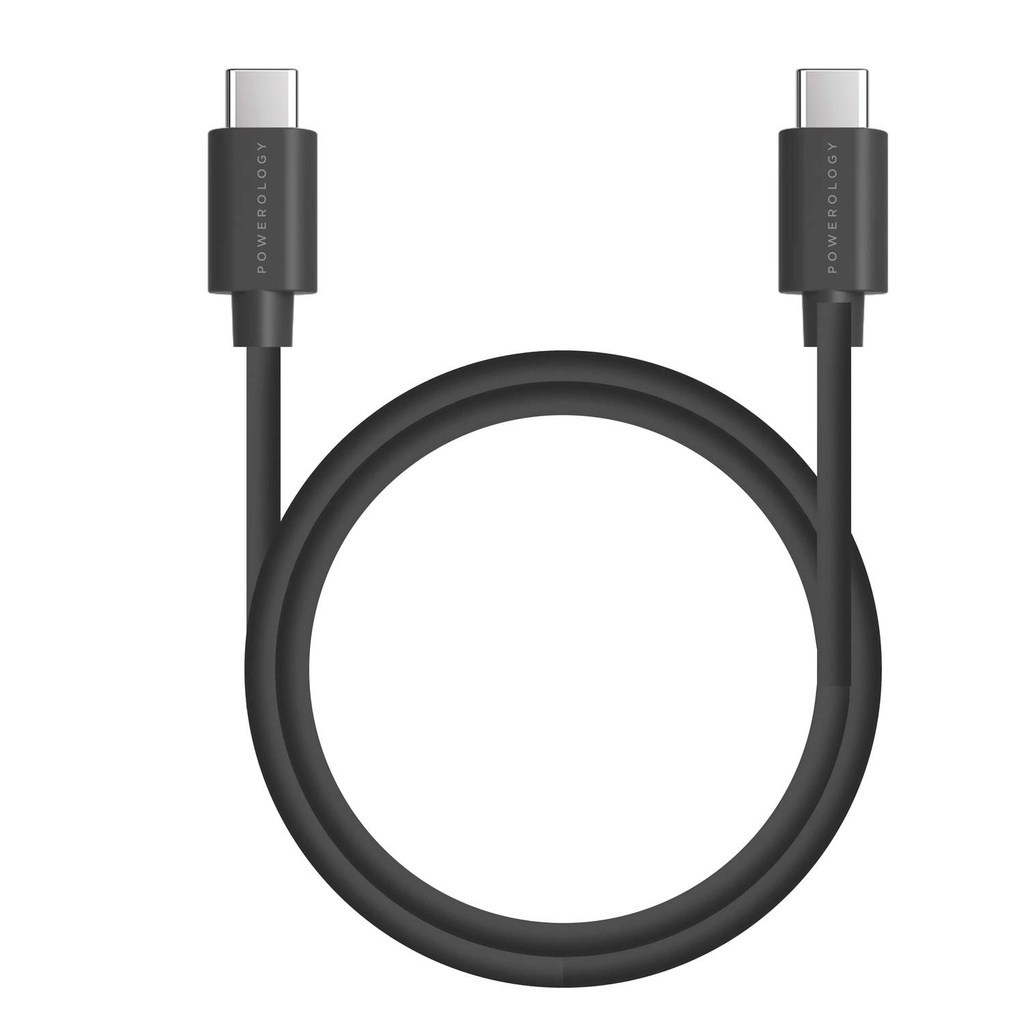 POWEROLOGY PVC TYPE USB C TO USB C CHARGE CABLE PD100W 2M BLACK PCCPD2BK thumbnail 2
