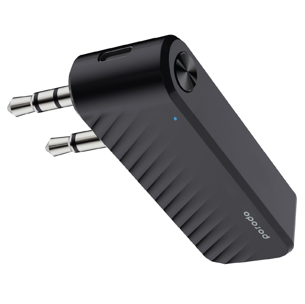 PORODO BLUETOOTH AUDIO TRANSMITTER DUAL AUX JACK WITH BUILT IN BATTRY BLACK PD-BTATR-BK thumbnail 2