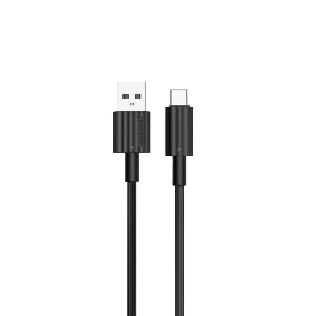 PORODO USB A TO USB C DURABLE CHARGING CABLE 1.2M BLACK PD-CBL0001-BK thumbnail 2