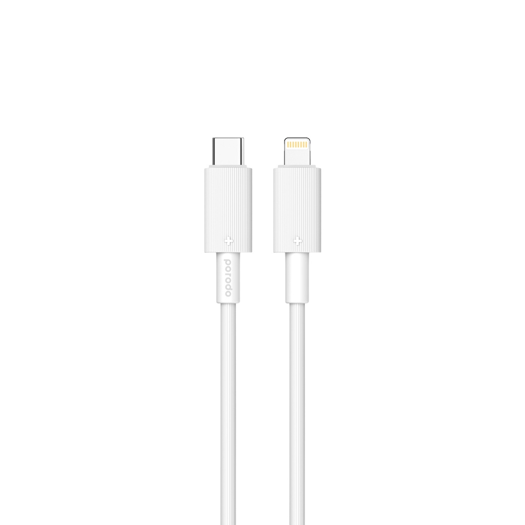 PORODO USB C TO LIGHTNING DURABLE CHARGING CABLE 1.2M WHITE PD-CBL0004-WH thumbnail 2