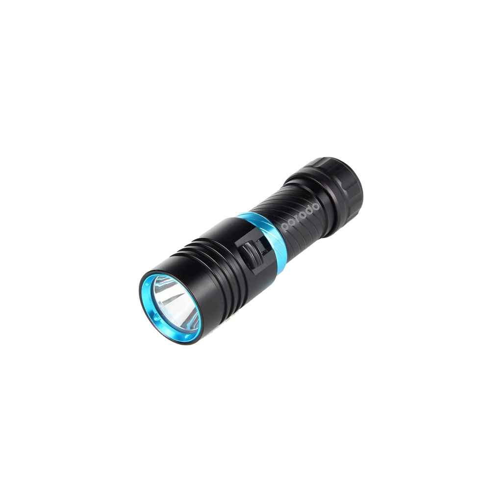 PORODO LIFESTYLE 1200 LUMENS WATERPROOF FLASHLIGHT BLACK thumbnail 2