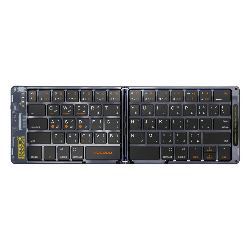 PORODO CRYSTAL SHELL WIRELESS KEYBOARD BLACK PD-ETK03-BK thumbnail 2