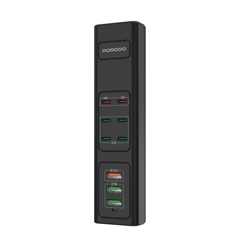 PORODO 85W MULTI PORT USB CHARGING HUB BLACK PD-FWCH031-BK thumbnail 2
