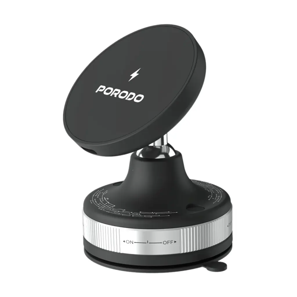 PORODO VACUSEAL VACUUM SUCTION WIRELESS CHARGING MOUNT BLACK PD-HSM28-BK thumbnail 2