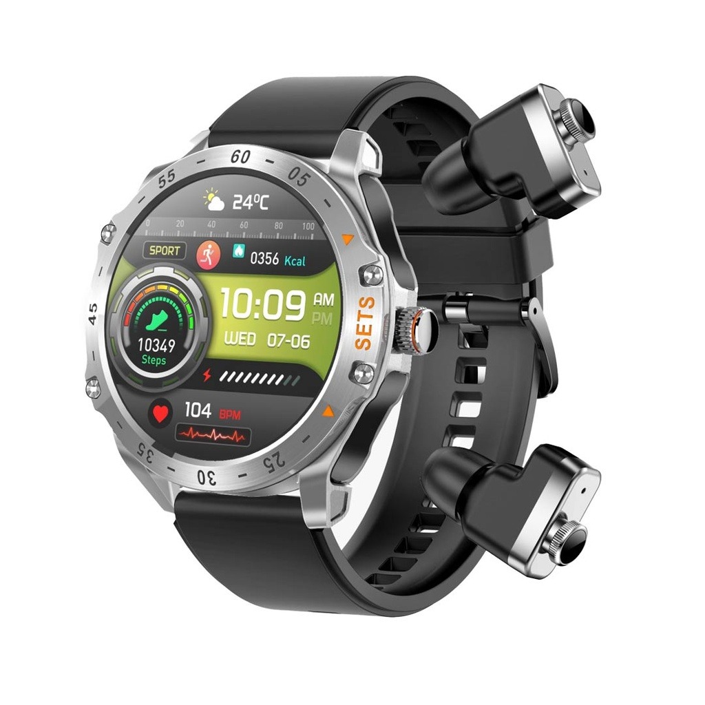 PORODO HYPE SMARTWATCH WITH EARBUDS SILVER PD-HYPE-SL thumbnail 2