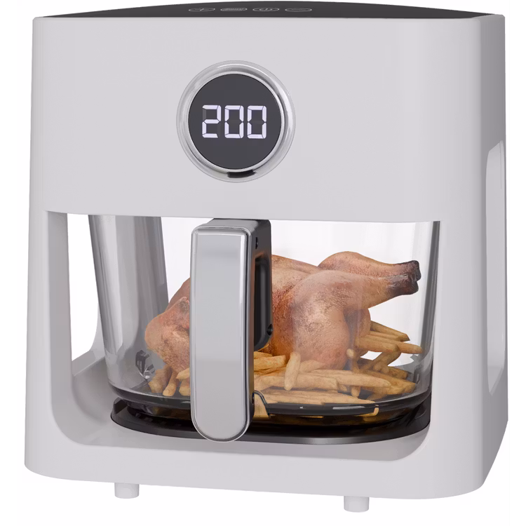 PORODO LIFESTYLE 5L GLASS POT AIR FRYER WHITE PD-LFST140-WH thumbnail 2
