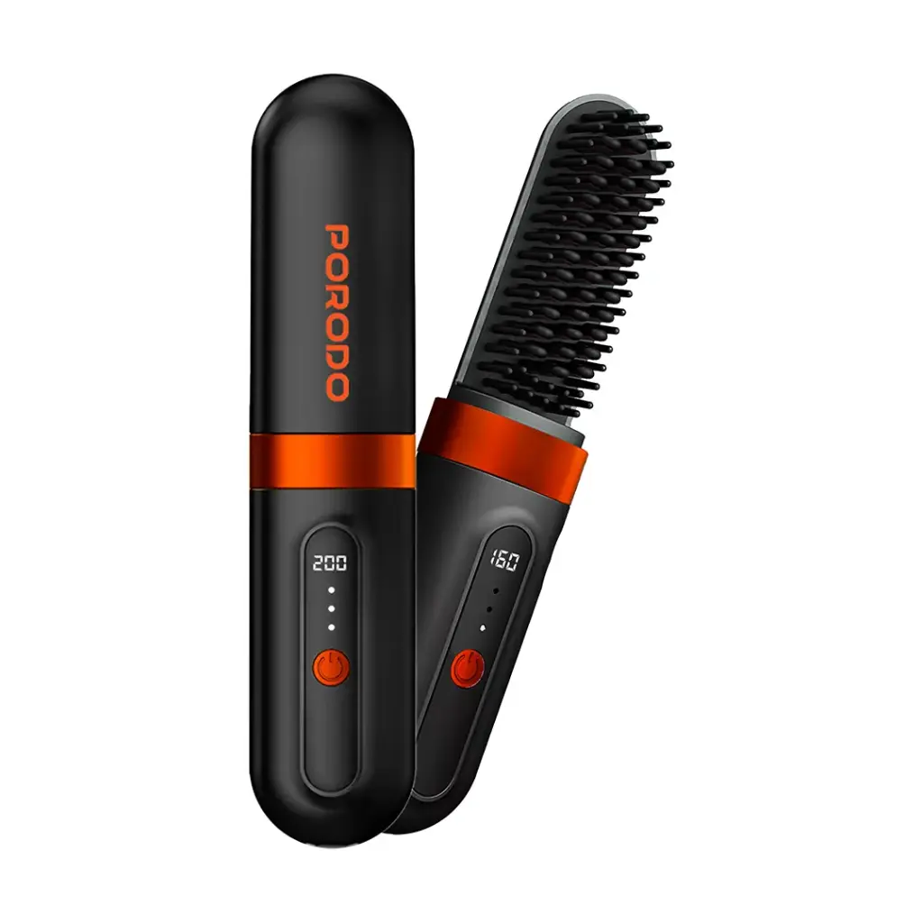 PORODO LIFESTYLE PORTABLE HEATED STYLING BRUSH BLACK PD-LFST142-BK thumbnail 2