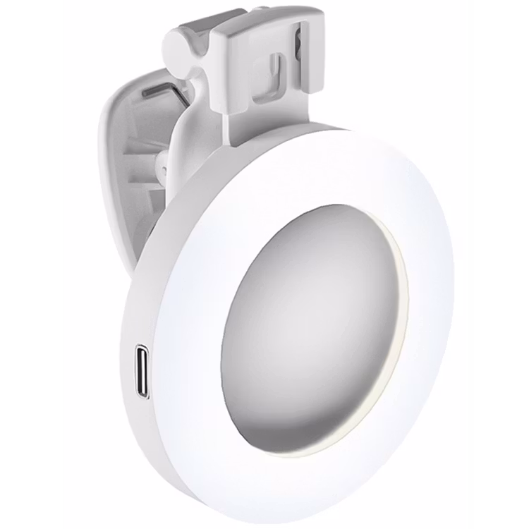 PORODO LIFESTYLE CLIP-ON MIRROR FILL LIGHT WITH CAMERA SHOE MOUNT WHITE PD-LFST153-WH thumbnail 2