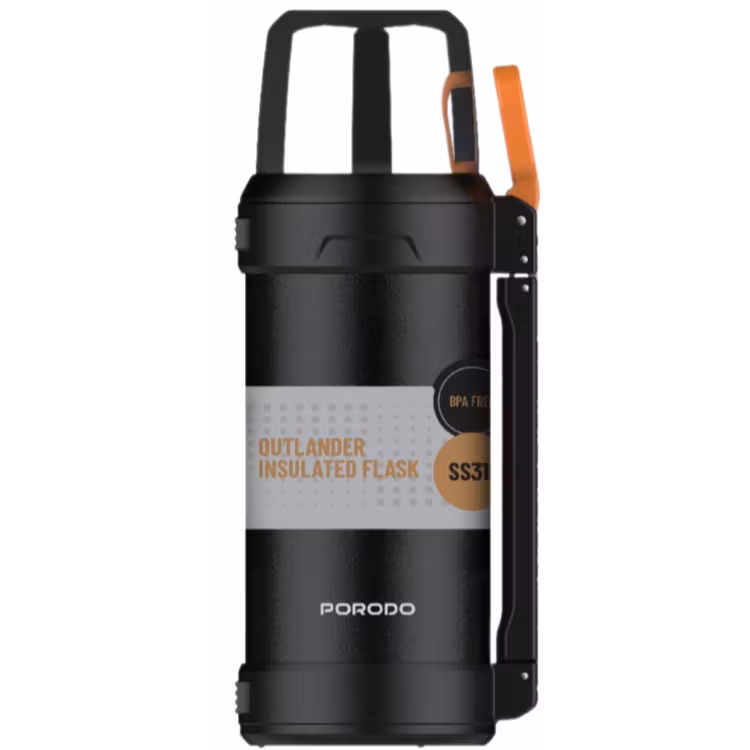 PORODO LIFESTYLE OUTLANDER INSULATED FLASK 2L BLACK PD-LFST156-BK thumbnail 2