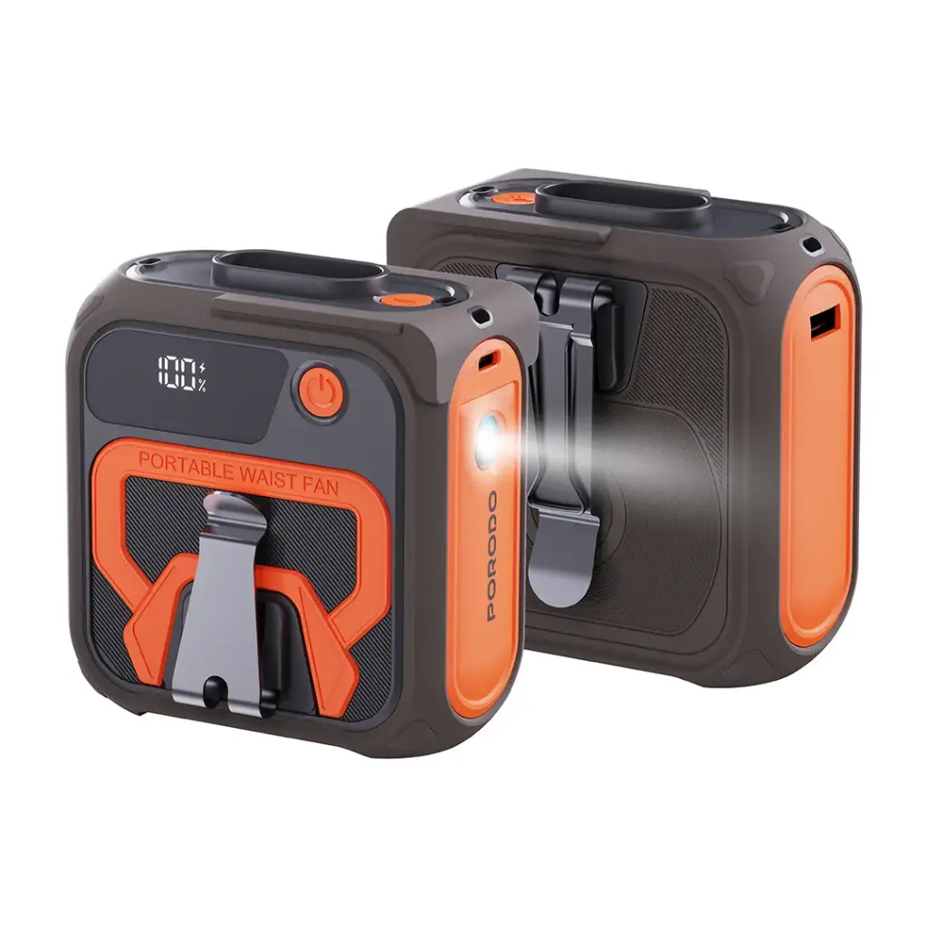 PORODO LIFESTYLE MULTIFUNCTION COOLING WAIST FAN BROWN/ORANGE PD-LFST164-BROG thumbnail 2