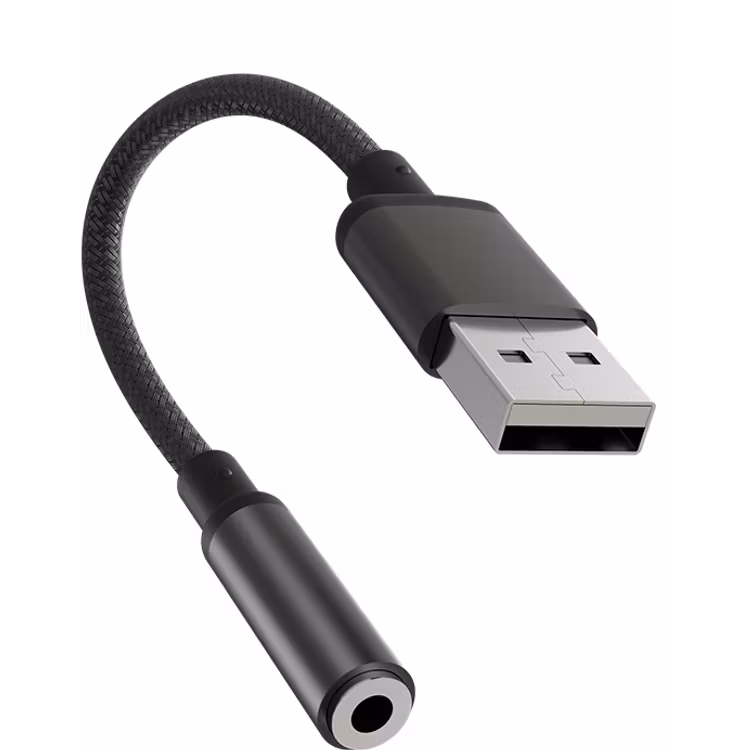 PORODO AUDIOLINK FEMALE 3.5MM TO USB A AUDIO JACK ADAPTER BLACK PDCBL0041BK thumbnail 2
