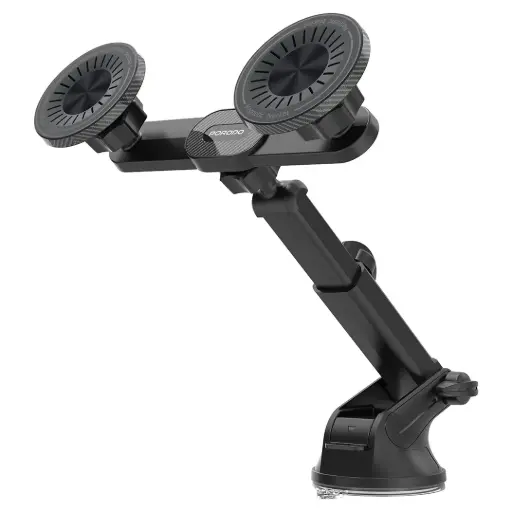 PORODO DAX-L DUAL MAGSAFE CAR PHONE MOUNT ADJUSTABLE TELESCOPIC ARM-BLACK PDCT077BK thumbnail 2