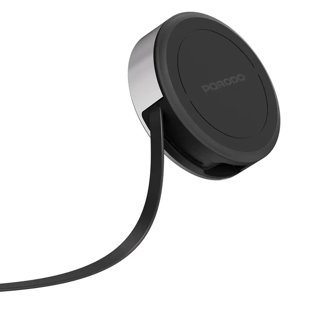 PORODO MAGNETIC WIRELESS CHARGING PAD WITH RETRACTABLE TYPE C CABLE BLACK PDETK22BK thumbnail 2