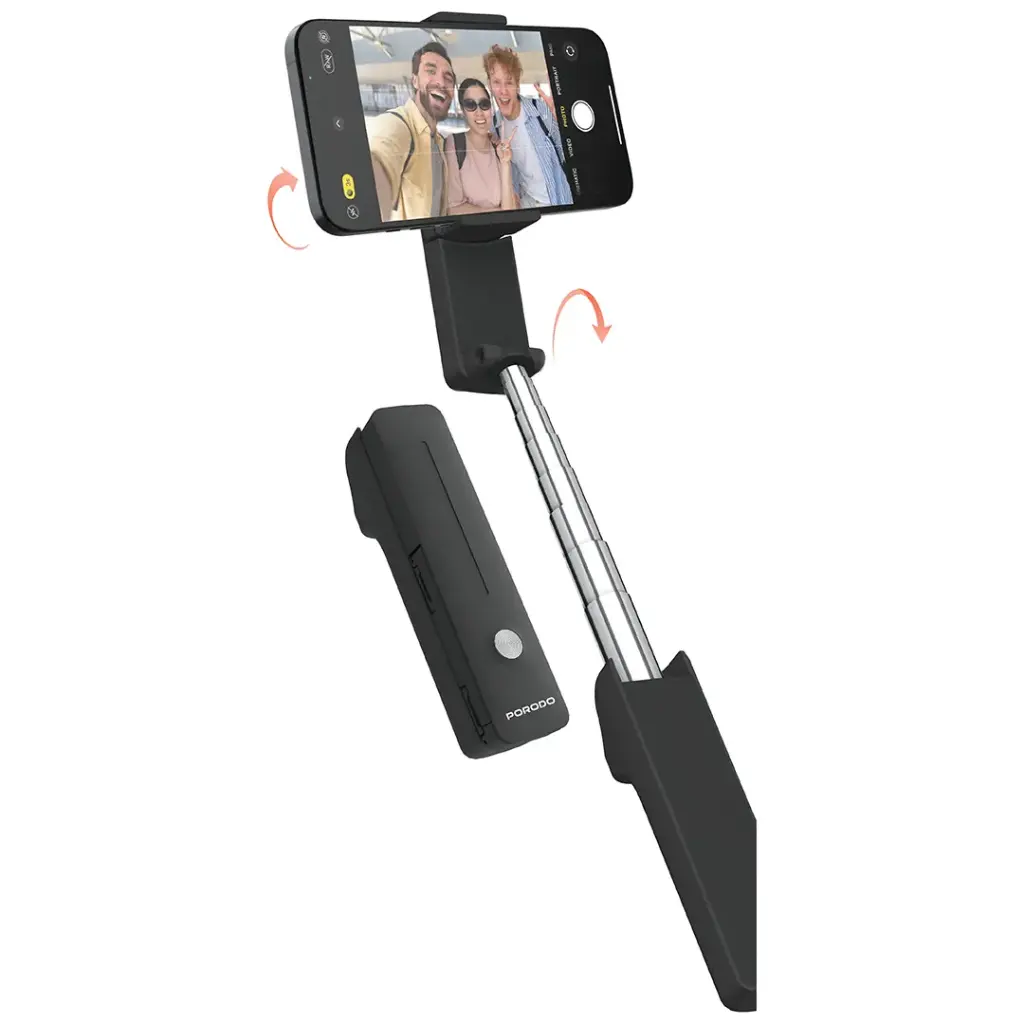PORODO LIFESTYLE ULTRA COMPACT BLUETOOTH SELFIE STICK PDLFST195BK thumbnail 2