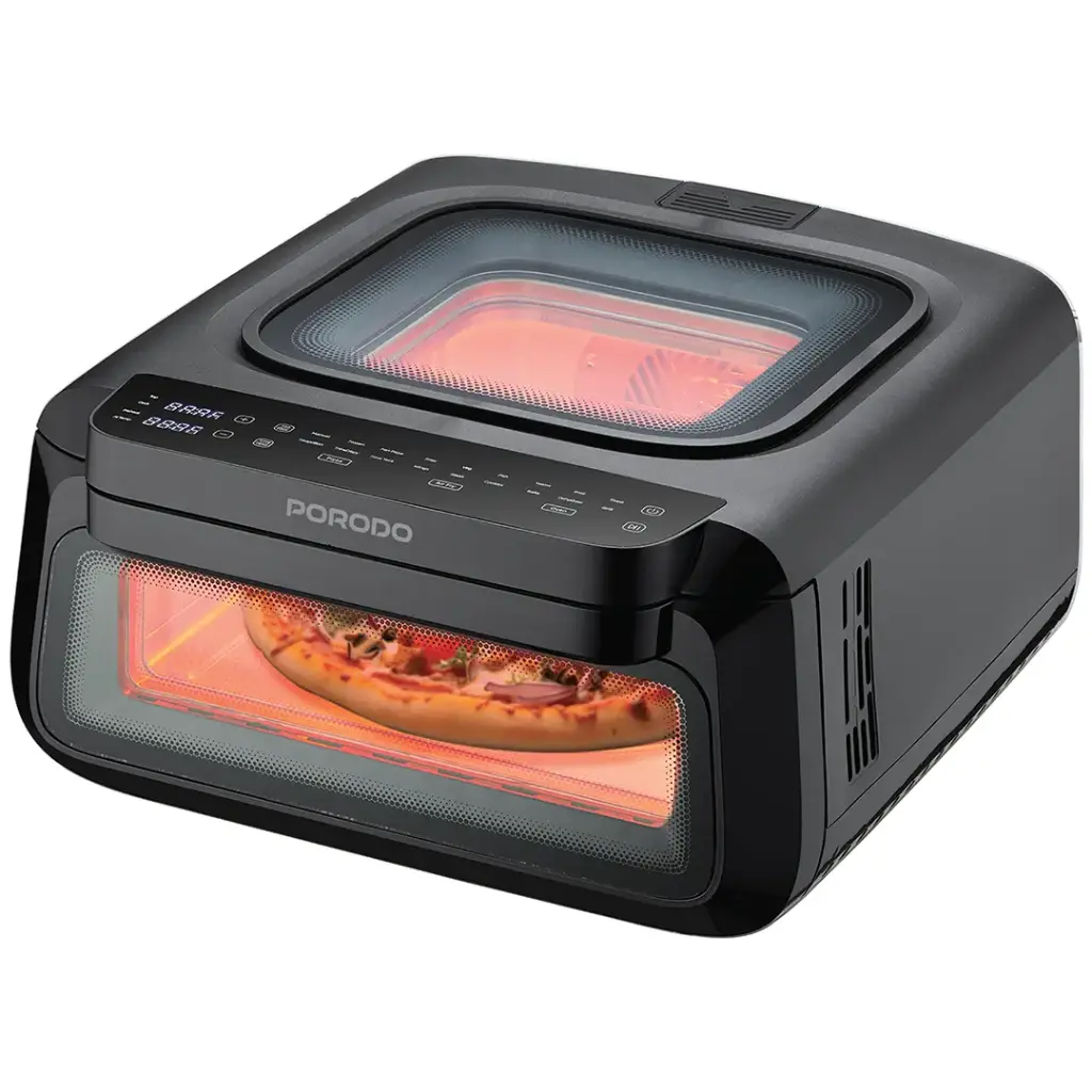 PORODO LIFESTYLE CRISPY COOK 3 IN 1 AIR FRY PIZZA OVEN BLACK PDLFSTLF30BK thumbnail 2
