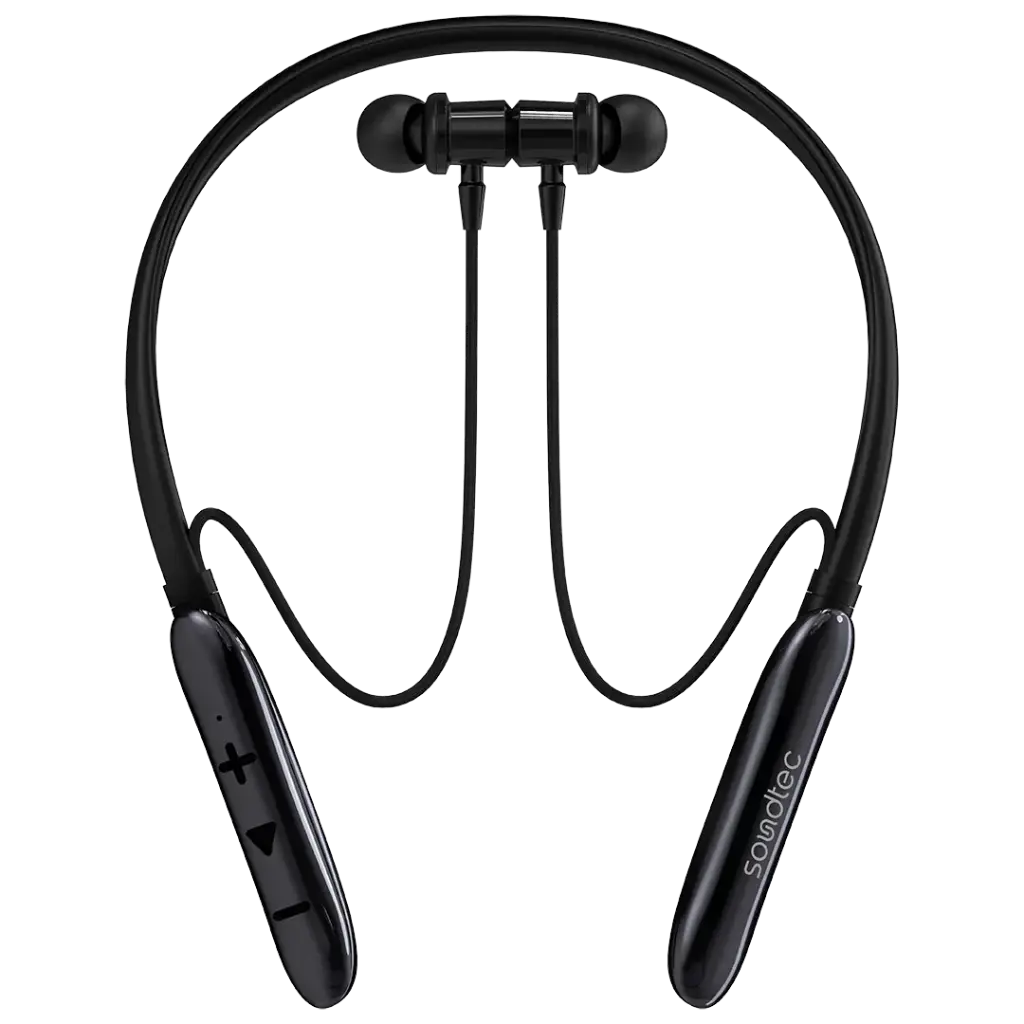 PORODO SOUNDTEC AURABAND NECKBAND ENC EARPHONES BLACK PDMT30BK thumbnail 2