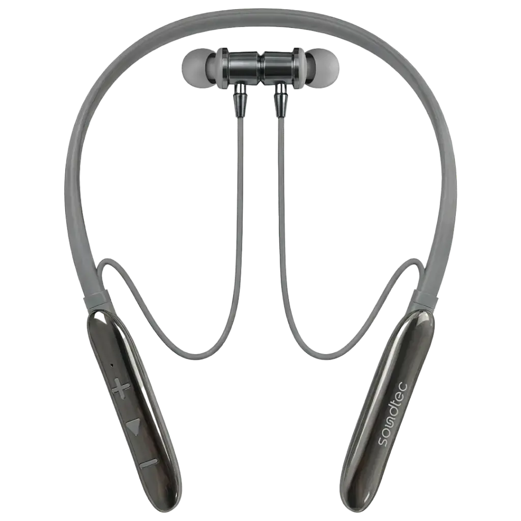 PORODO SOUNDTEC AURABAND NECKBAND ENC EARPHONES SILVER PDMT30SL thumbnail 2
