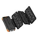 PORODO 20000MAH 4-PANEL SOLAR POWER BANK DETACHABLE PANELS BUILT IN CABLE BLACK PDPBFCH070BK thumbnail 2