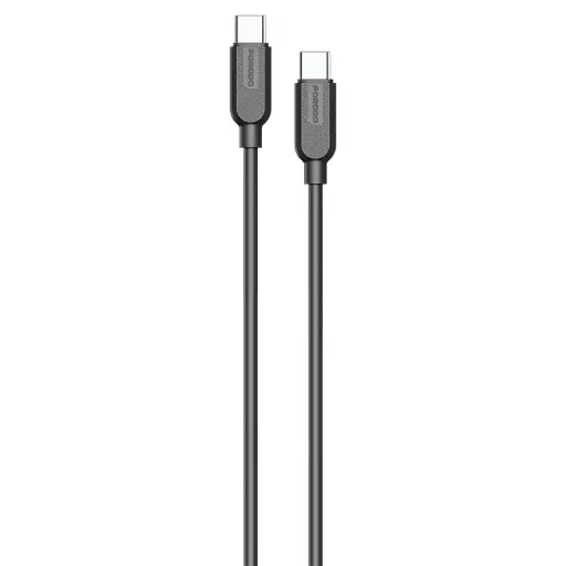 PORODO SILICONE CABLE USB C TO USB C CABLE 60W 1M BLACK PDSCTCTC60BK thumbnail 2