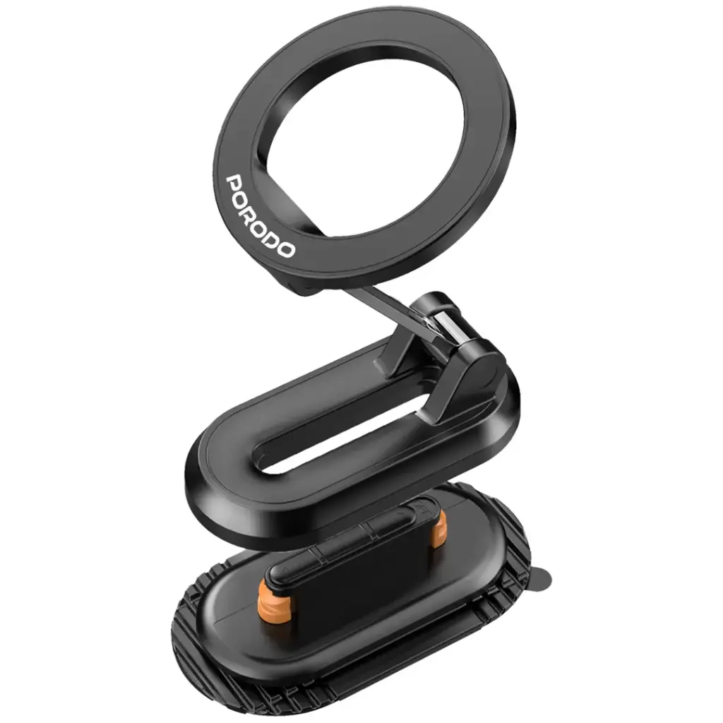 PORODO GRIPFOLD MAGSAFE ROTATABLE CAR MOUNT 360 DEGREE FULL ROTATION BLACK PDSKR06BK thumbnail 2