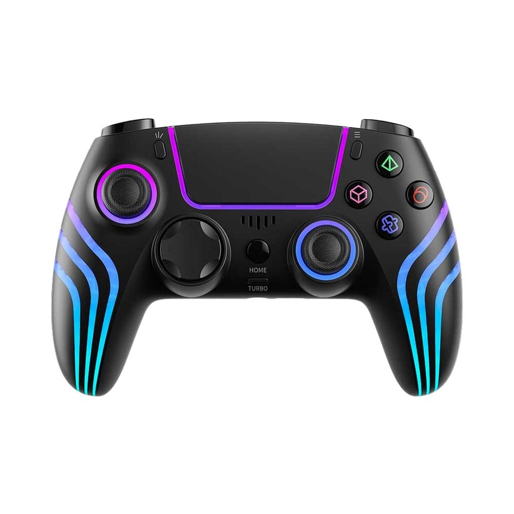 PORODO GAMING PS4 WIRELESS CONTROLLER 6-AXIS GYRO ERGONOMIC DESIGN BLACK PDX628 thumbnail 2