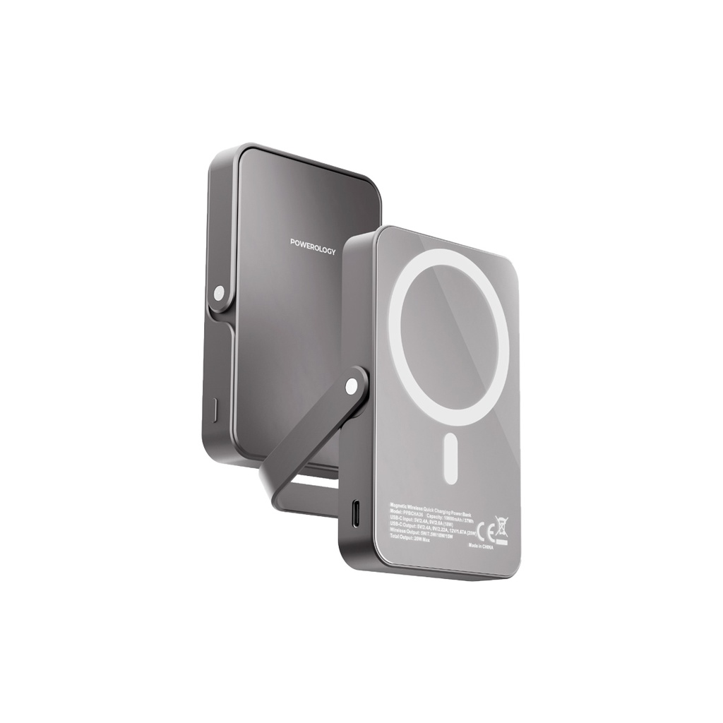 POWEROLOGY 10000MAH GLASS SURFACE MAGSAFE POWERBANK TITANIUM PPBCHA36-TI thumbnail 2