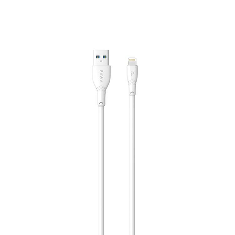 PAWA 2.4A QUICK CHARGING DATA CABLE LIGHTNING 2M WHITE PW-2PVCATOL-WH thumbnail 2