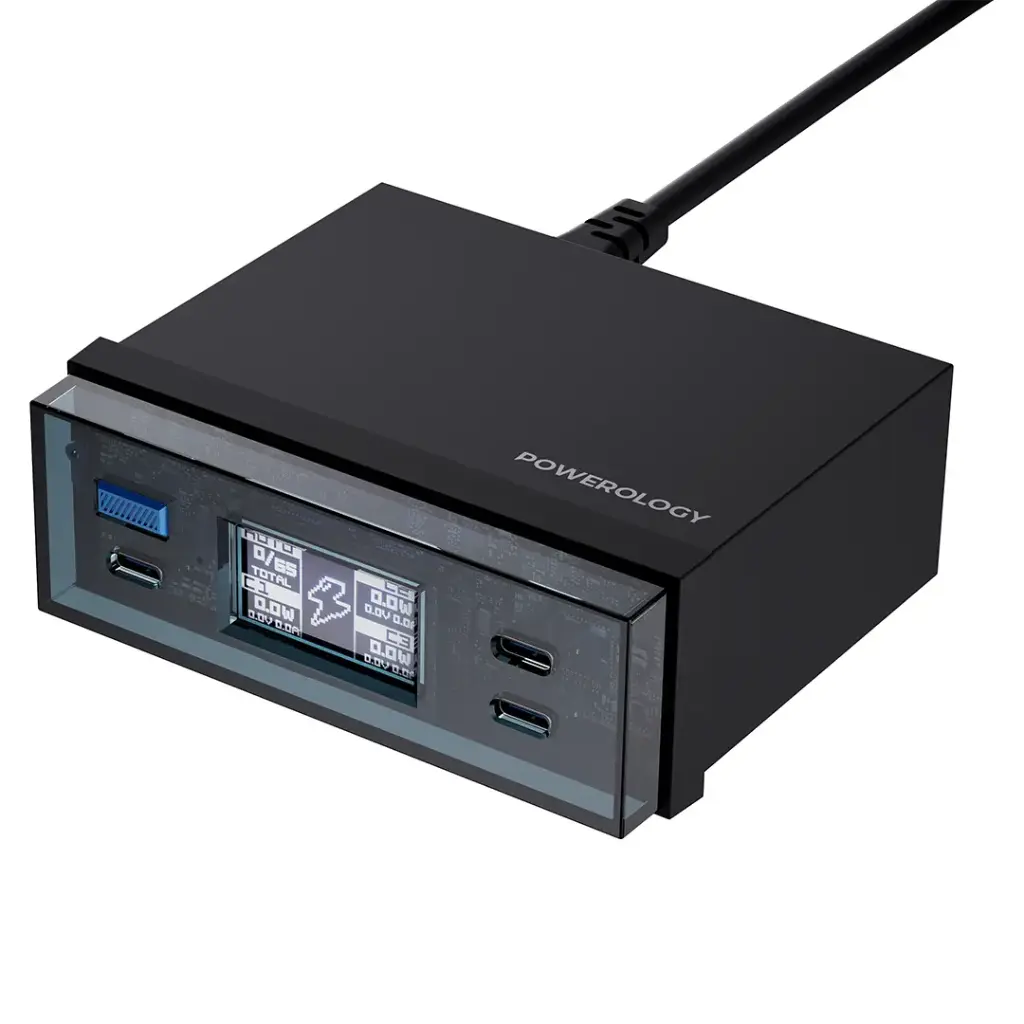 POWEROLOGY POWER HUB DESKTOP CHARGING STATION BLACK PWCUQC048BK thumbnail 2