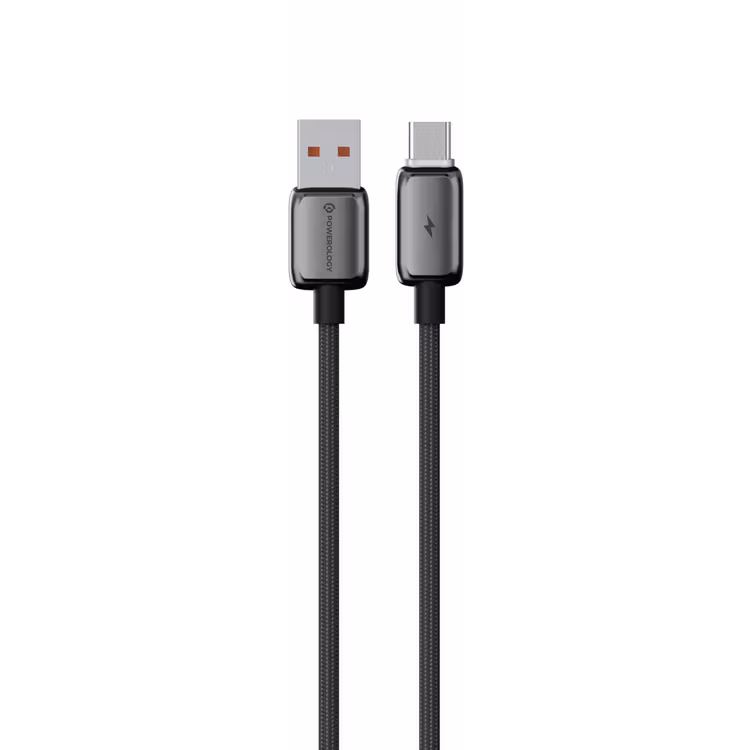 POWEROLOGY ZINCO SERIES USB A TO USB C CHARGING CABLE 1M DARK GREY PWDC99DGY thumbnail 2